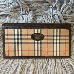 Vintage Burberrys Nova Check Long Wallet - Beige Plaid and Leather